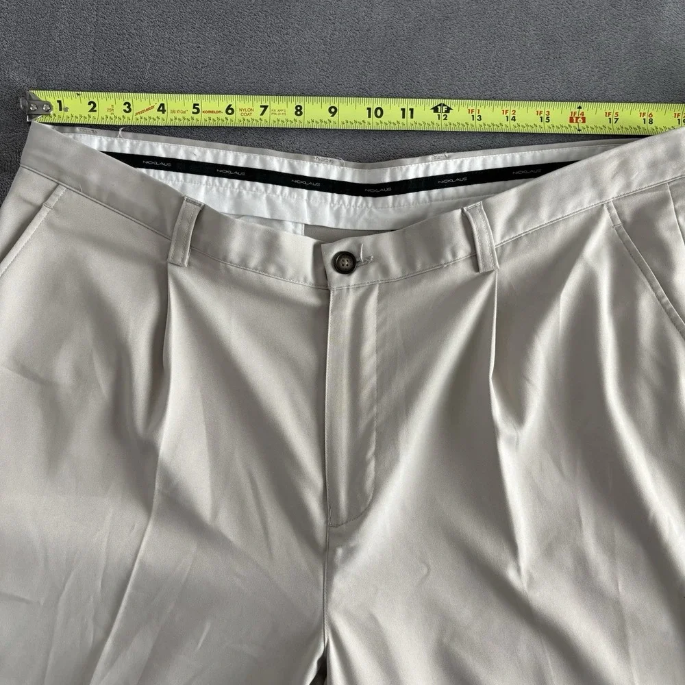 Jack Nicklaus Golf Pants Beige Pleated Dress Trousers Menswear 38x32‎